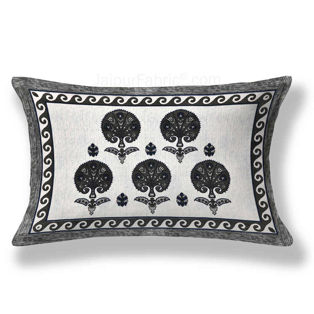 LeafLand Grey Single Bed Size Cotton Bedsheet