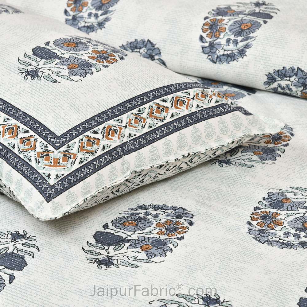 Blue Gamla Jaipur Fabric Double Bed Sheet