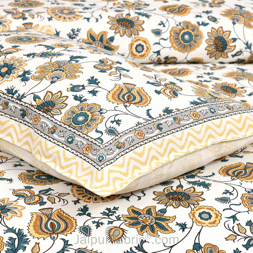 Coffee Creeper Jaipur Fabric Double Bed Sheet
