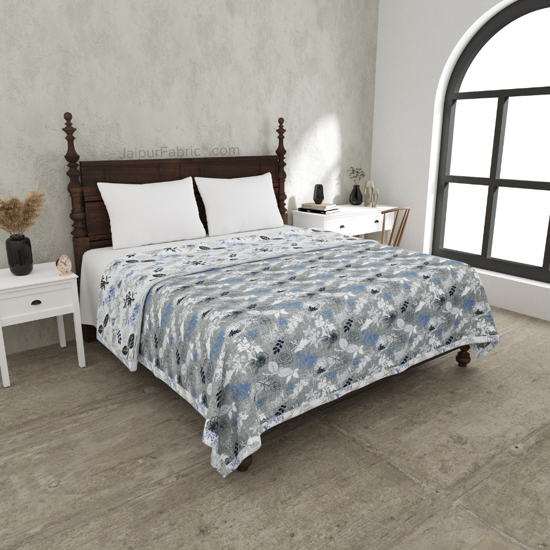 Finest Picks Blue Cotton Reversible Double Bed Dohar