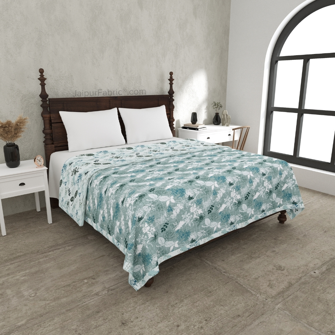 Finest Picks Green Cotton Reversible Double Bed Dohar
