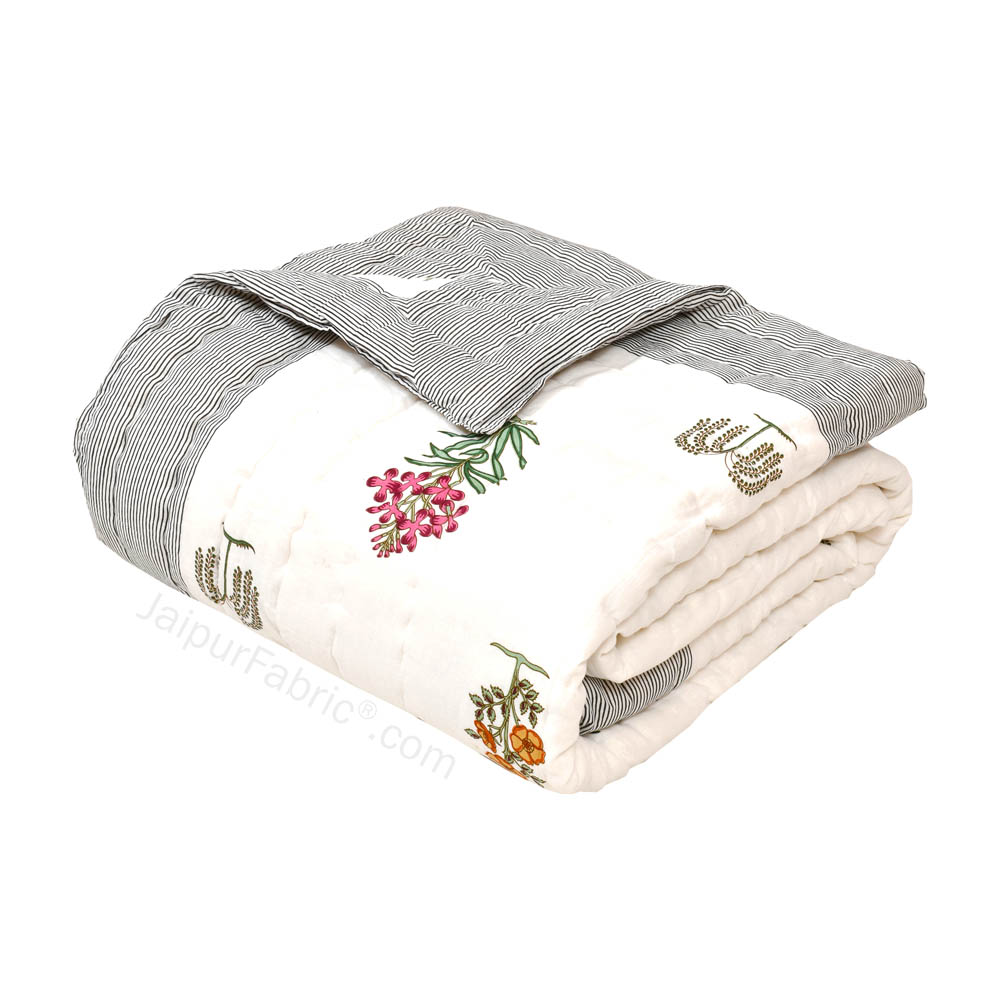 JaipurFabric® Green Pacific Premium Cotton Double Bed Quilt
