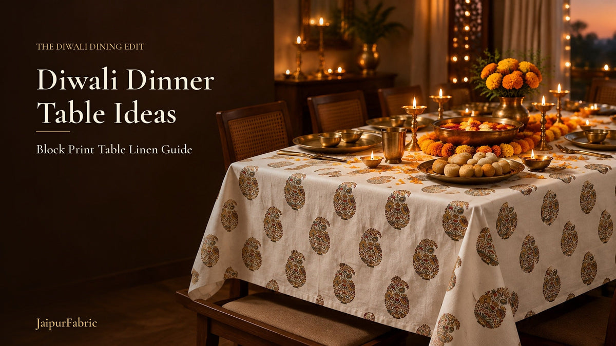 Diwali Dinner Table: Block Print Table Linen Ideas