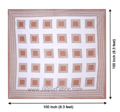 Double Bedsheet Brown Checks Cotton