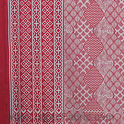 Double Bedsheet Big Bell  Print Red Pink Border Fine Cotton