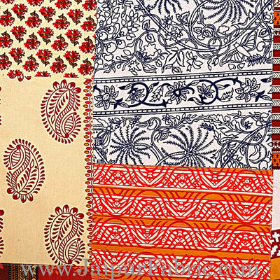 Mix Tukdi Super Fine Single Bed Size Cotton Golden Print Bedsheet