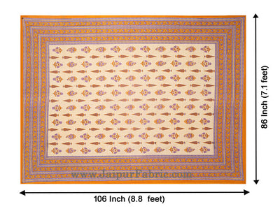 Double Bedsheet Pretty Orange Yellow Pine Tree Print