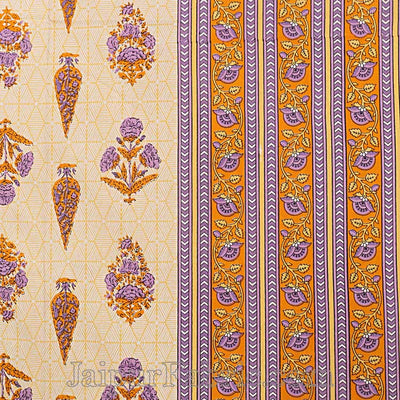 Double Bedsheet Pretty Orange Yellow Pine Tree Print