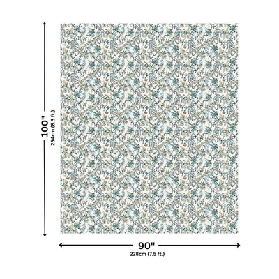 Paisley Trails Aqua Combo of Pure Cotton Double Bedsheet and Double Bed Dohar