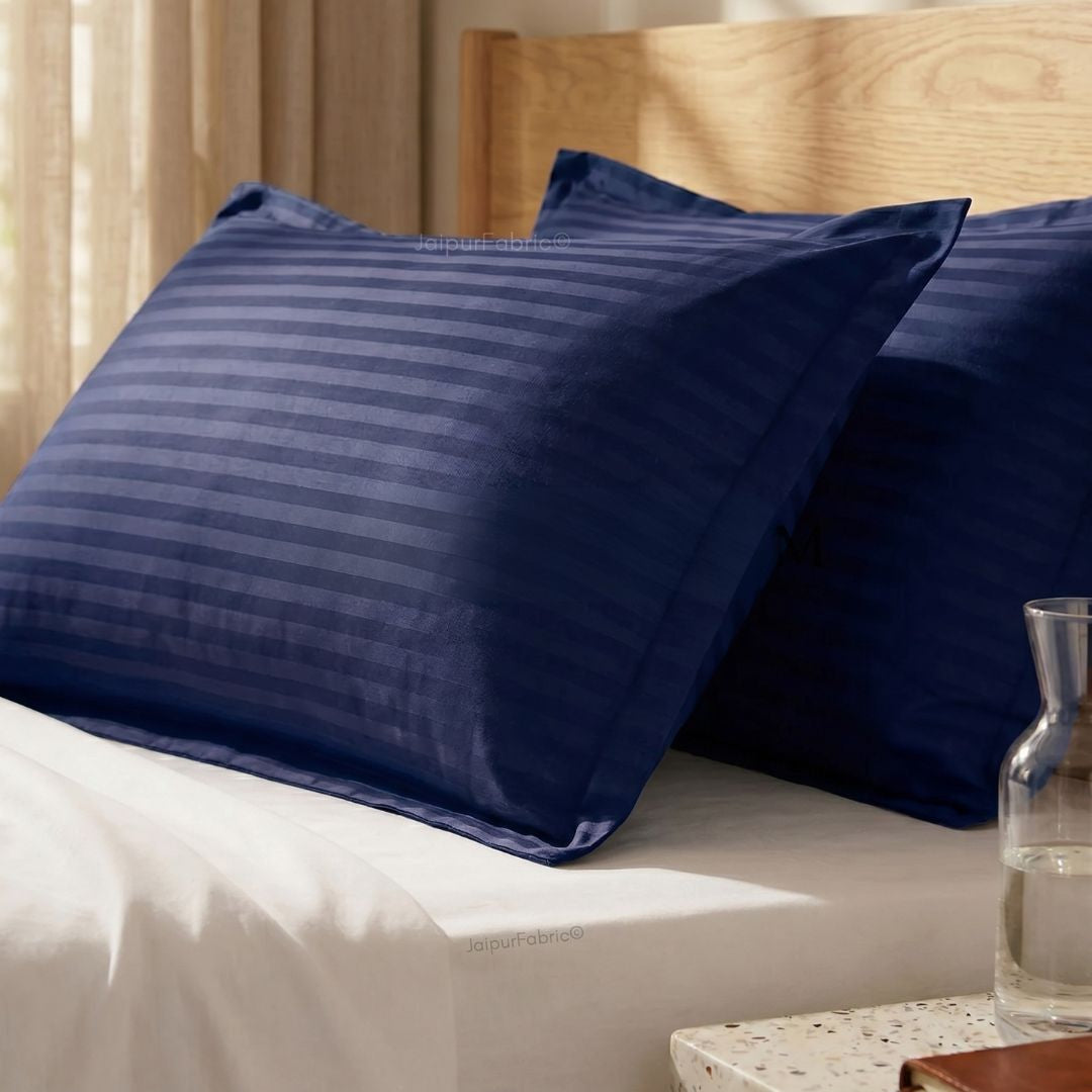 Navy Blue Color Pillow Cover Pair