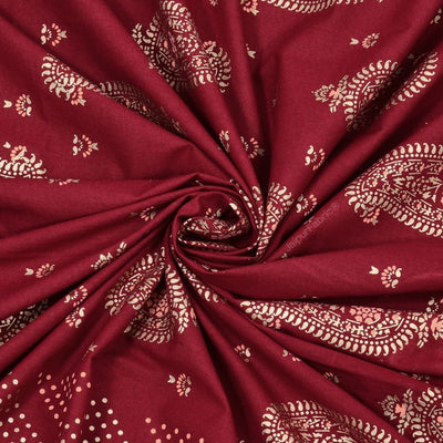 Traditional Goldi Maroon King Size BedSheet