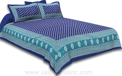 Floral Pattern Screen Print Cotton Double Bedsheet Combo of 4