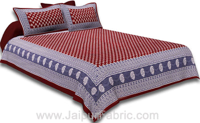 Floral Pattern Screen Print Cotton Double Bedsheet Combo of 4