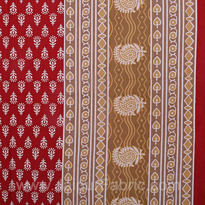 Floral Pattern Screen Print Cotton Double Bedsheet Combo of 4