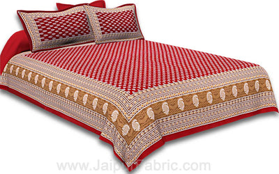 Floral Pattern Screen Print Cotton Double Bedsheet Combo of 4