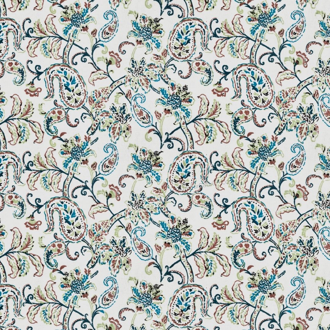 Pure Cotton Double Bed Dohar Anokhi Print – Gulmohar Vine Blue & Brown