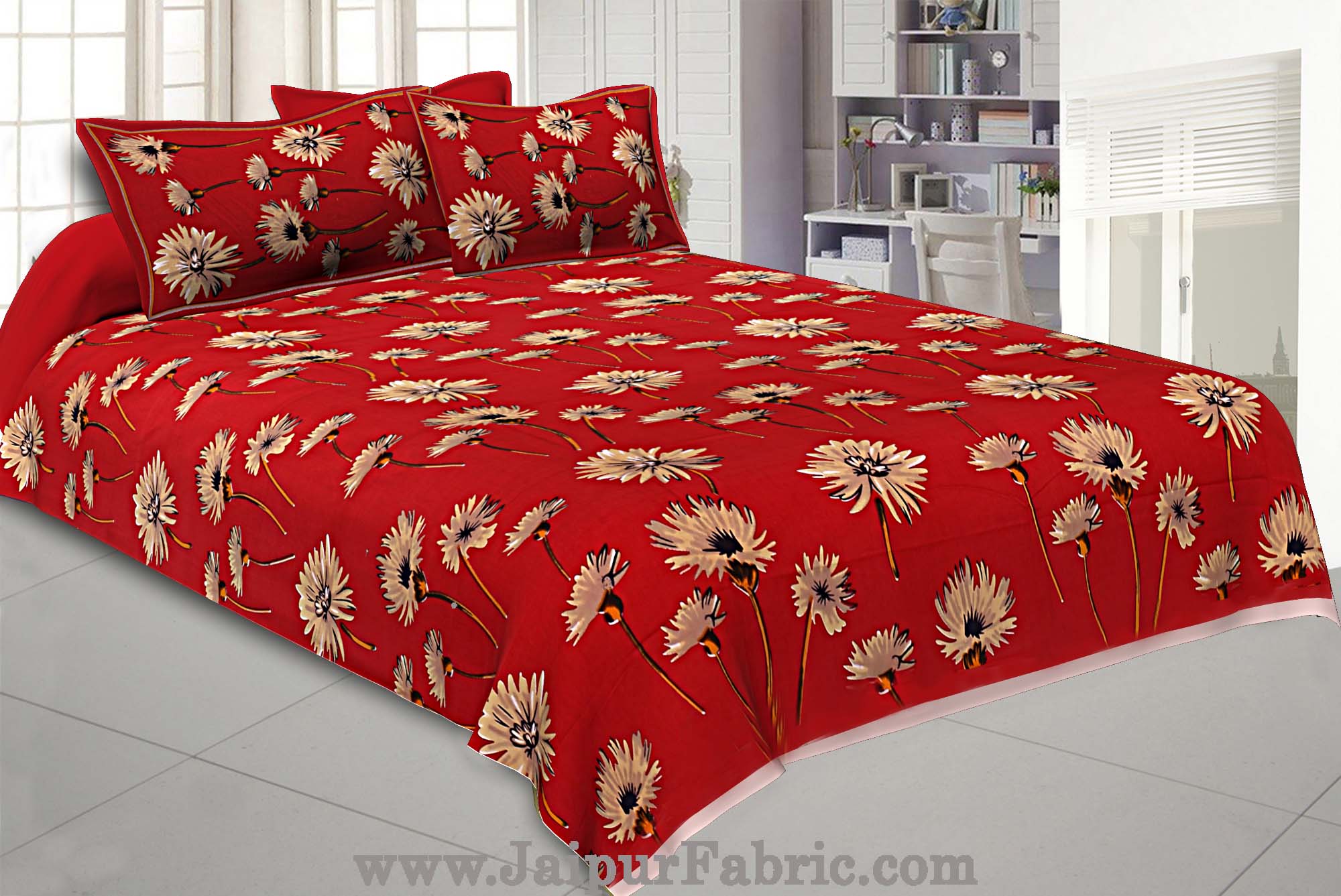 Sun Flower Double Bedsheet Combo of 4