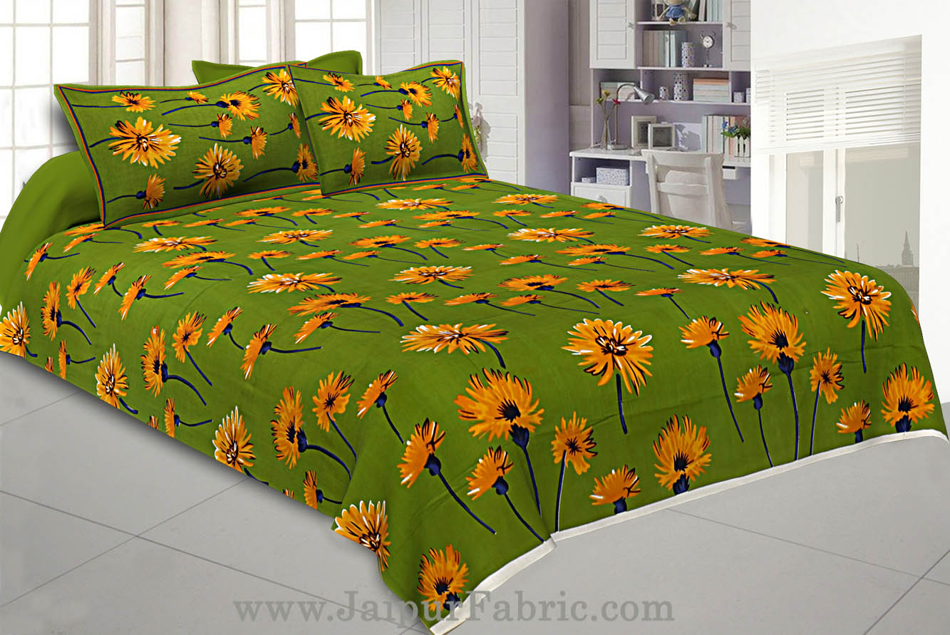 Sun Flower Double Bedsheet Combo of 4