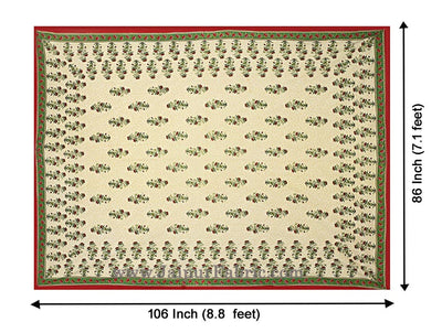 Double Bedsheet Red Border Vintage Floral Print