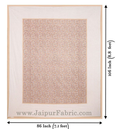 Floral Double Bedsheet Brown base with 2 Pillow Covers