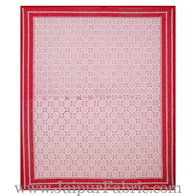 Double Bedsheet Maroon Border Rangoli Print With Two Pillow Cover