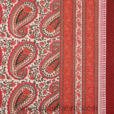 Awsome Orange Gold Paisley Double Bedsheet