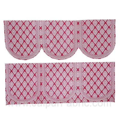 Maroon Superfine Cotton Block Print Sofa Set Cover