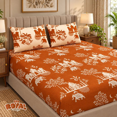 Royal Heritage Dark Double Bed Size Bedsheet