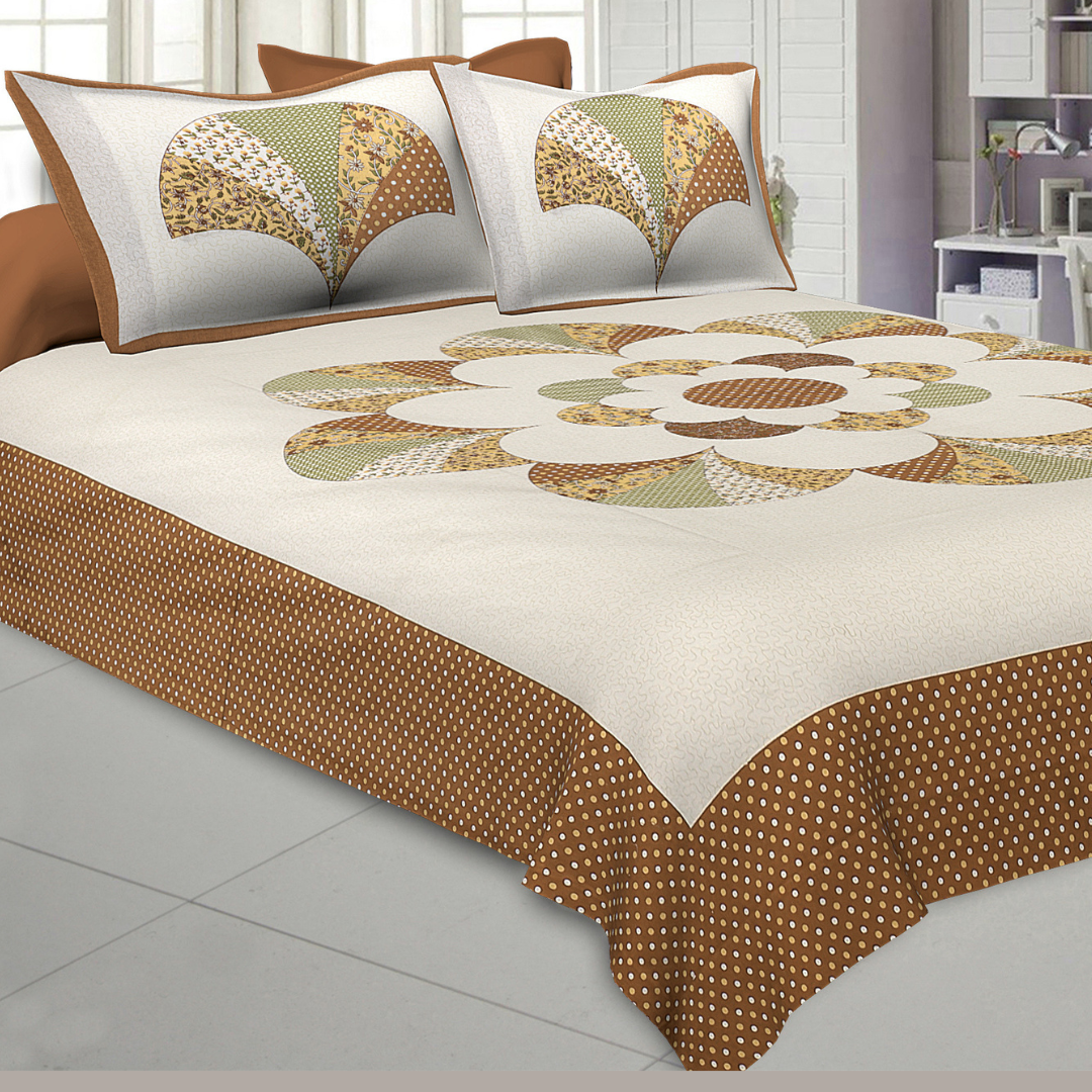 Garden By The Bay Brown Double Bedsheet