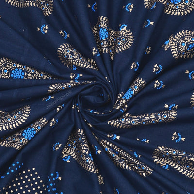Traditional Goldi Nevy Blue King Size BedSheet