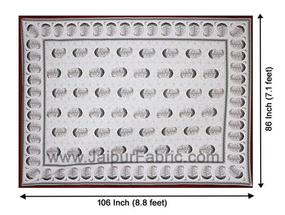 Double bedsheet Coffee Brown Water Plant  Print