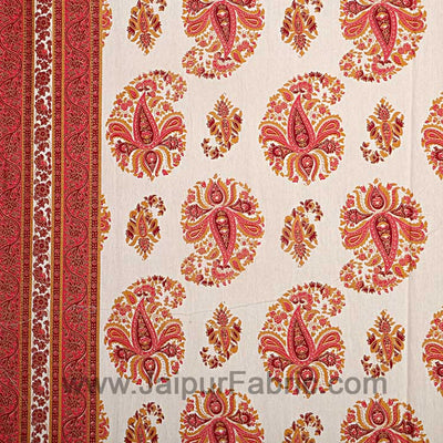 Flourishing Radiant Red Paisley Double Bedsheet