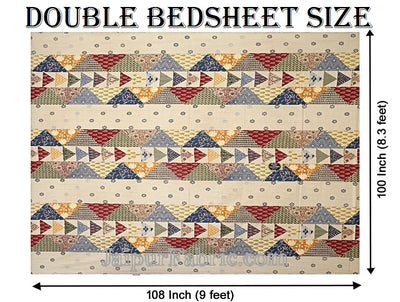 Beautiful Barmeri Bliss – 1 Double Bedsheet + 1 Single Bedsheet + 4 Pillow Covers