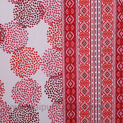 Double Bedsheet Dotted Redish Pink Circle Fine Cotton