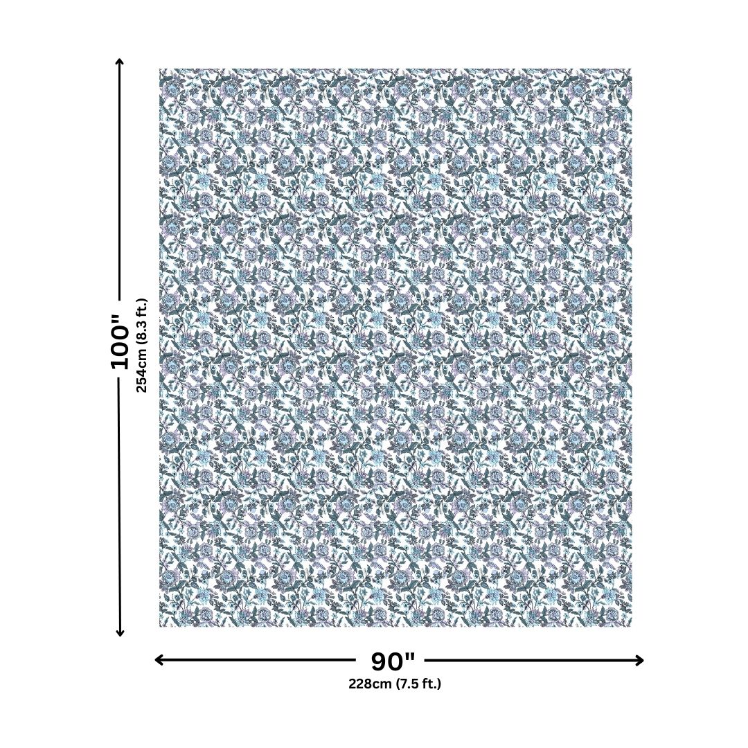 Pure Cotton Double Bed Dohar Anokhi Print – Neelkamal Bloom Teal & Grey