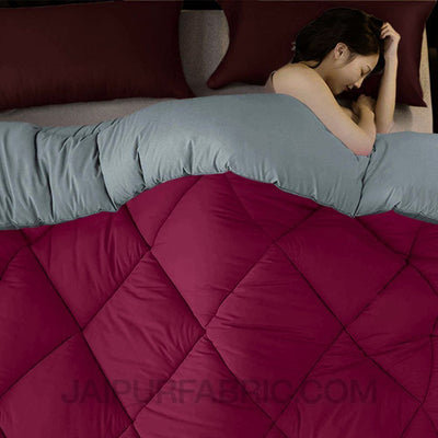 Maroon Light Grey Double Bed Comforter