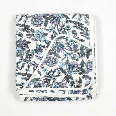 Indigo Garden Violet Combo of Pure Cotton Double Bedsheet and Double Bed Dohar