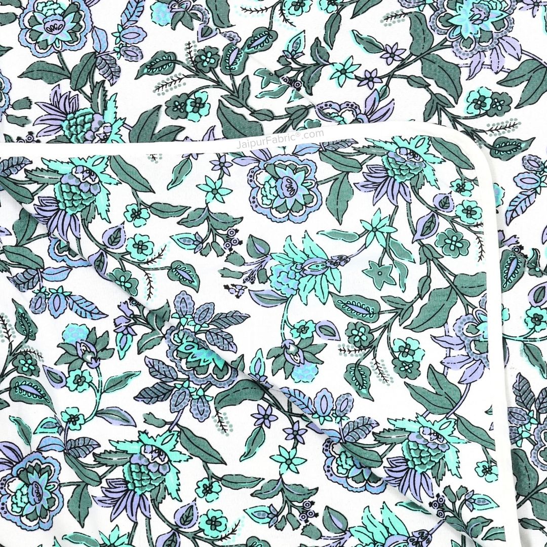 Pure Cotton Double Bed Dohar Anokhi Print – Neelkamal Bloom Teal & Grey