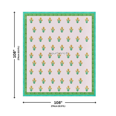 Authentic Genuine Hand Block Print 400 TC Pure Cotton King Size Bedsheet