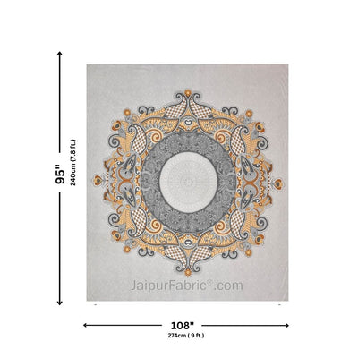 Cosmic Kolam Grey Double Bedsheet