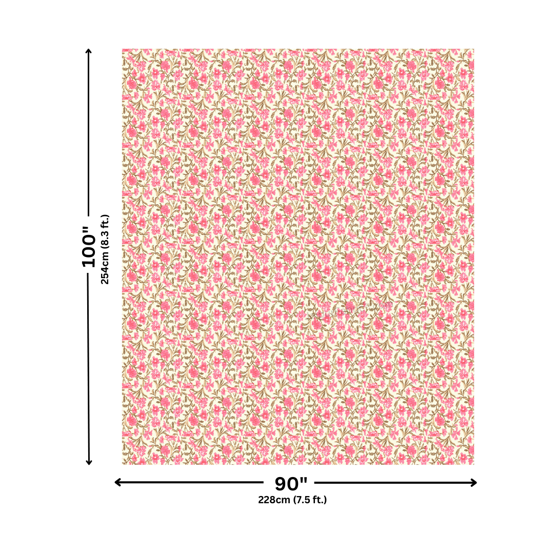 Bloom Peach Combo of Pure Cotton Double Bedsheet and Double Bed Dohar