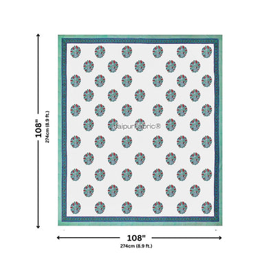 Handpicked Luxury Block Print 400 TC Pure Cotton King Size Bedsheet