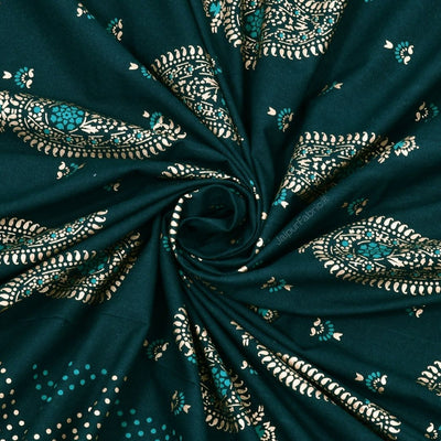Traditional Goldi Sea Green King Size BedSheet