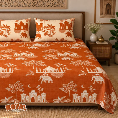 Royal Heritage Dark Double Bed Size Bedsheet