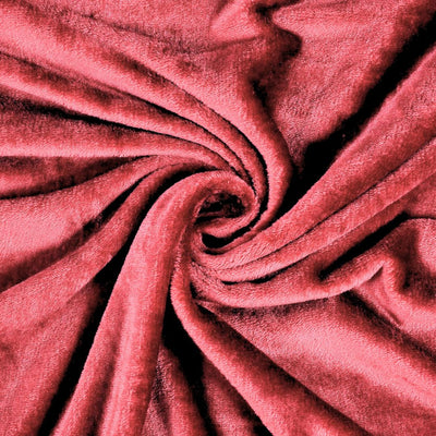 Red Super Soft Velvet Double Bedsheet with Matching Pillow Covers