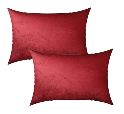 Wine Red Super Soft Velvet Double Bedsheet with Matching Pillow Covers