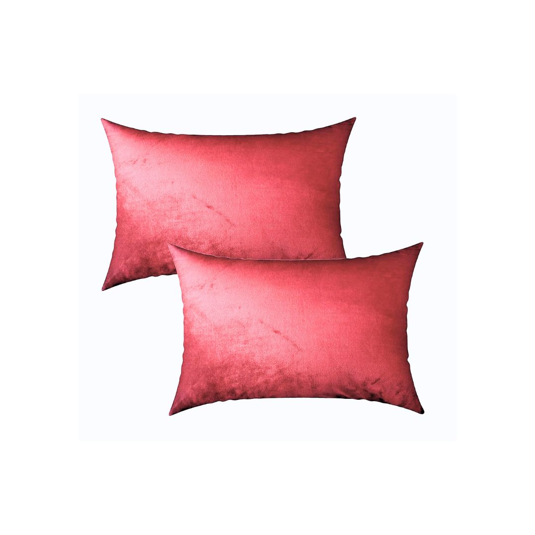 Red Super Soft Velvet Double Bedsheet with Matching Pillow Covers