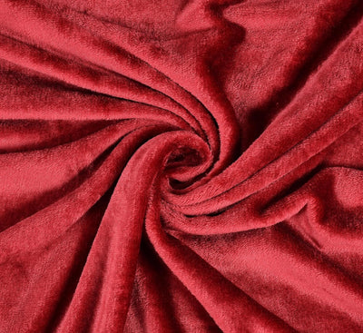 Wine Red Super Soft Velvet Double Bedsheet with Matching Pillow Covers
