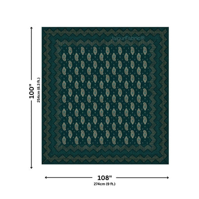 Traditional Goldi Sea Green King Size BedSheet
