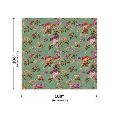 Emerald Green Spring Bloom Cluster Pure Cotton King Size Bedsheet
